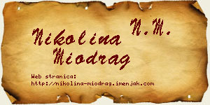 Nikolina Miodrag vizit kartica